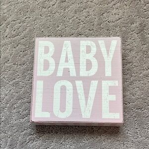 Pink 'Baby Love' Decorative Sign